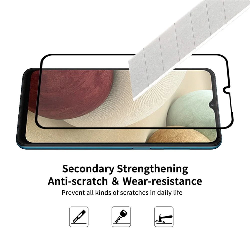 HAT PRINCE 0.26mm 9H 2.5D Full Glue Full Screen Coverage Tempered Glass Screen Protector for Samsung Galaxy A12 - 5
