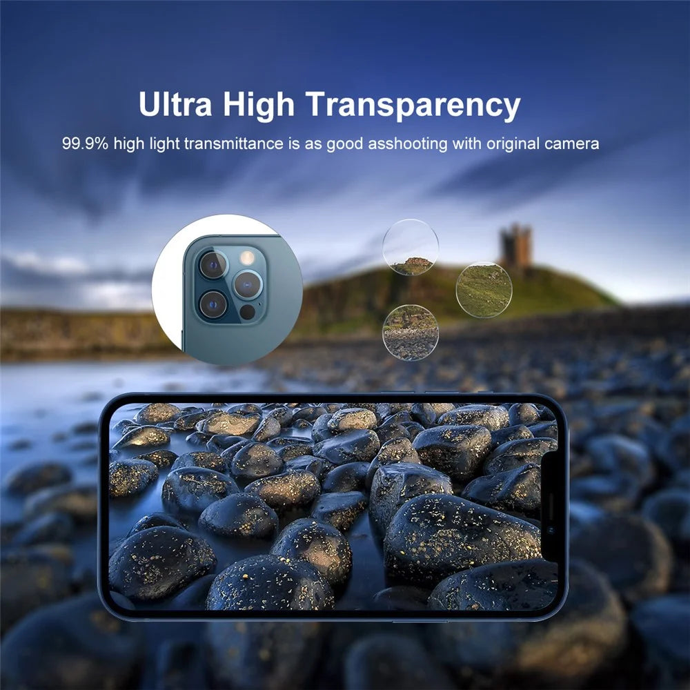 HAT PRINCE 0.2mm 9H 2.15D Arc Edges Tempered Glass Back Camera Lens Film 3Pcs/Group for iPhone 12 Pro Max - 4