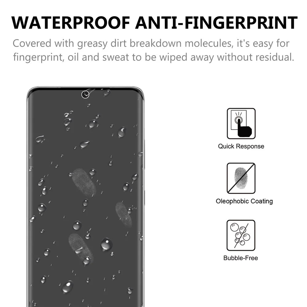Anti-Fingerprint Ultra Clear 3D Tempered Glass Full Screen Protector Film for Samsung Galaxy S21 Ultra 5G - 4