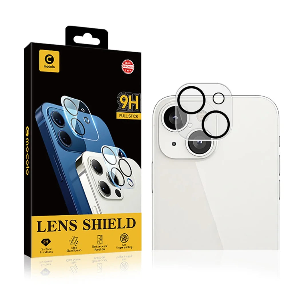 MOCOLO Silk Printing HD Camera Screen Protector for iPhone 13 6.1 inch, Tempered Glass Anti-fingerprint Camera Lens Film - Transparent - 5