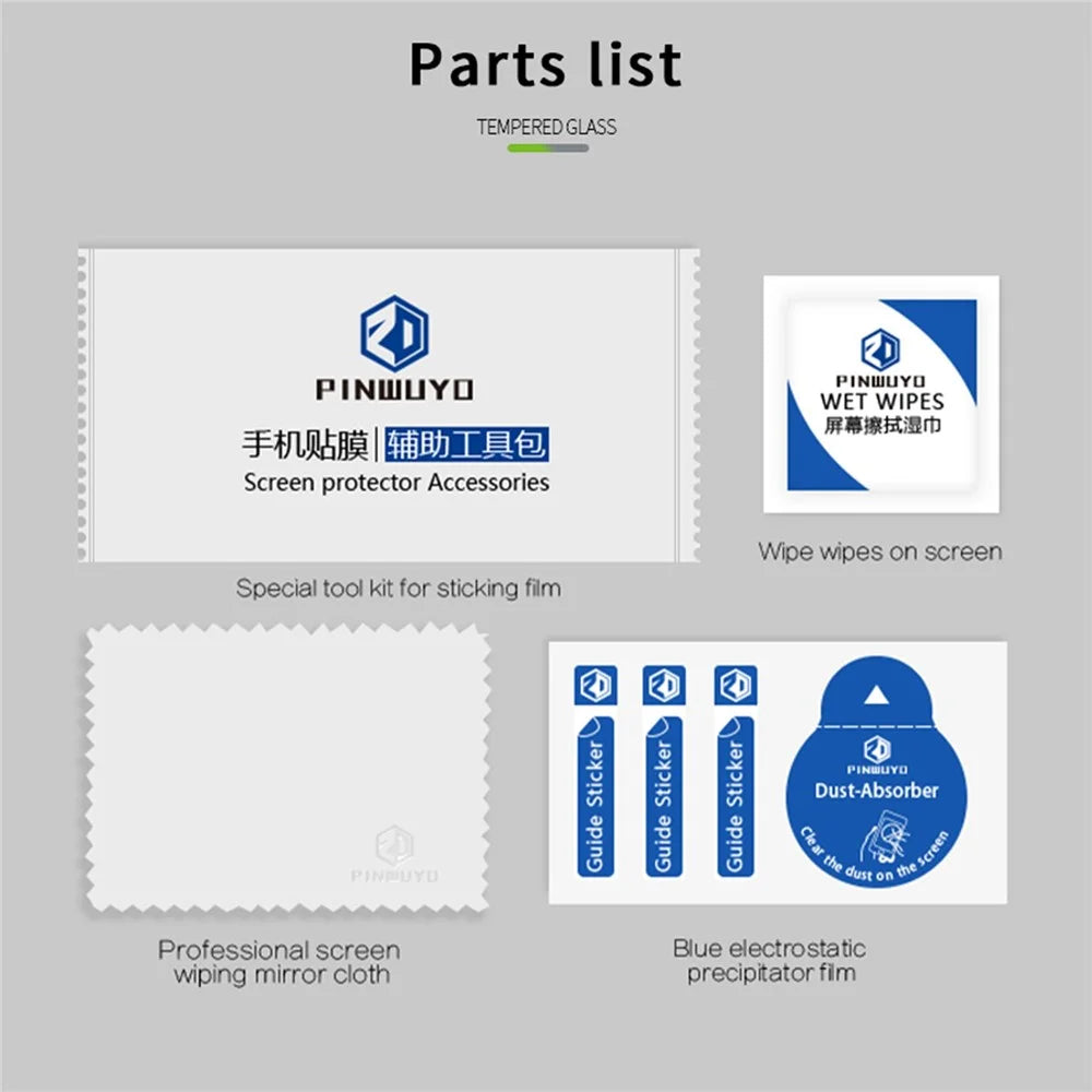 PINWUYO for Samsung Galaxy M32 (Global Version) 4G Tempered Glass Film Full Cover Full Glue Scratch Resistant High Definition 9H Hardness Screen Protector - 6