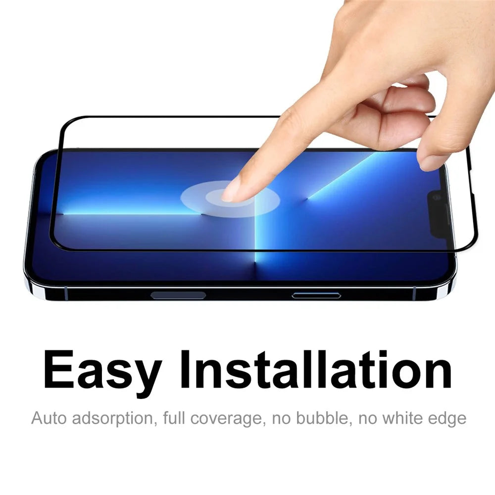 HAT PRINCE 2Pcs / Set Screen Protector for iPhone 13 / 13 Pro / 14, Full Coverage Full Glue 0.26mm Anti Scratch 2.5D Edge 9H Hardness Tempered Glass Film - 6