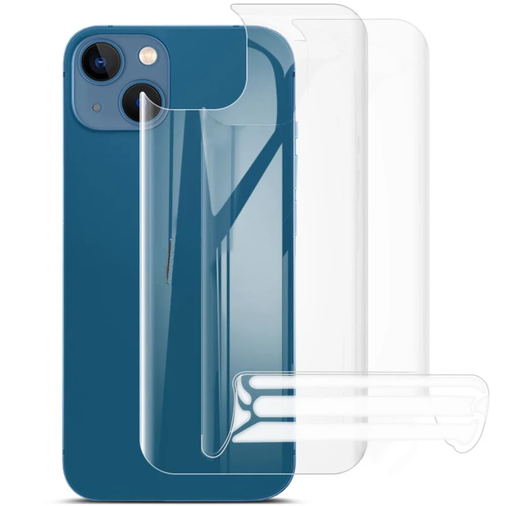 For iPhone 13 / 13 Pro / 14 IMAK 2Pcs / Set HD Transparent Hydrogel Protective Film III Full Coverage Soft TPU Back Protector - 1