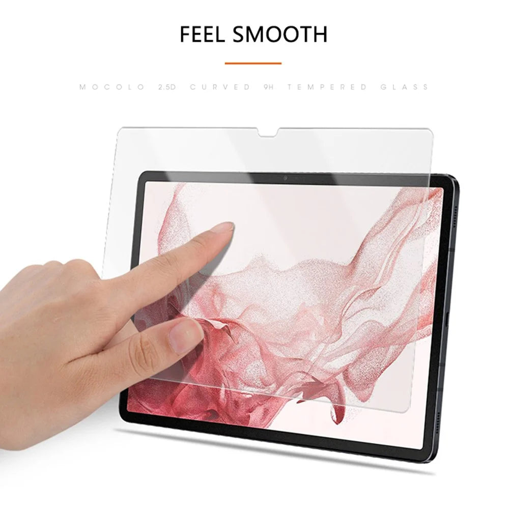 MOCOLO 2.5D Edge Protection Screen Protector for Samsung Galaxy Tab S9+ / S7+ / S8+ / S7 FE Complete Covering Full Glue HD Clear Tempered Glass Film - 5
