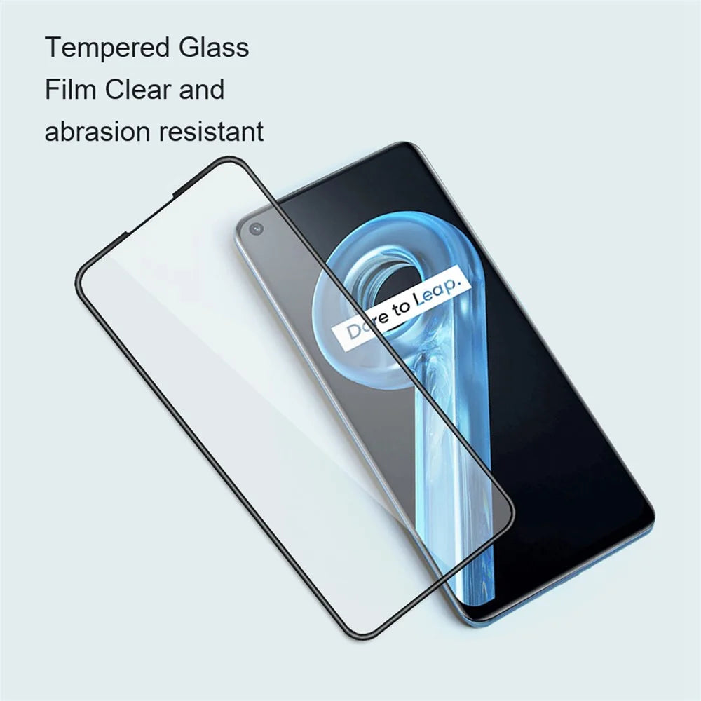 AMORUS 2Pcs/Pack for Realme C31 Ultra Clear Black Edge Silk Printing Tempered Glass Screen Protector Full Glue Secondary Strengthening Protective Film - 3
