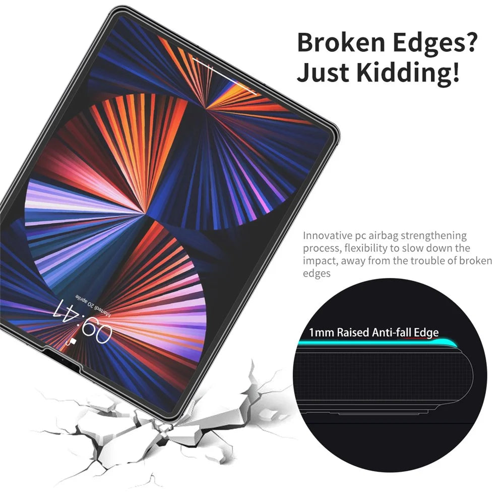 HAT PRINCE 2Pcs / Pack for iPad Pro 11 (2021) / (2020) / (2018) / (2022) / iPad Air (2022) / (2020) Airbag Full Screen Protector Shatter-proof Full Glue Tempered Glass Film - 2