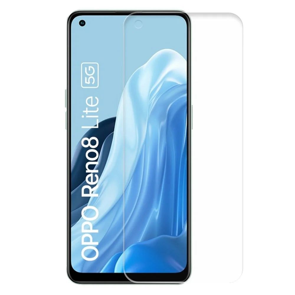 For Oppo Reno8 Lite 5G HD Clear Tempered Glass Screen Protector 0.3mm Arc Edge Smooth Anti-stain Film Guard - 1