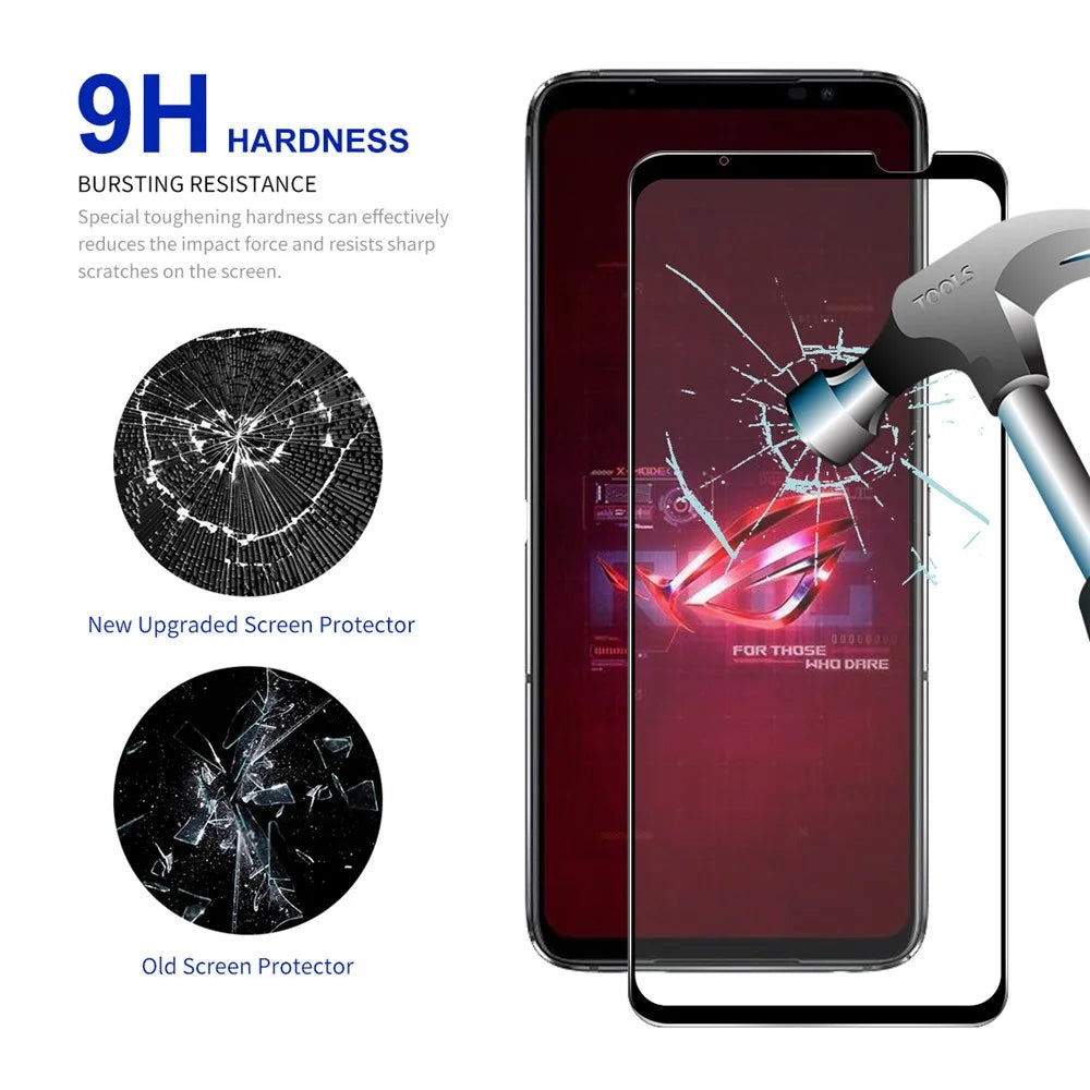 ENKAY HAT PRINCE 2Pcs / Set For Asus ROG Phone 6 5G / 6D 5G / 6 Pro 5G Full Glue Full Screen Protector High Aluminium-silicon Glass 0.26mm 9H 2.5D Arc Edge HD Clear Screen Film - 3
