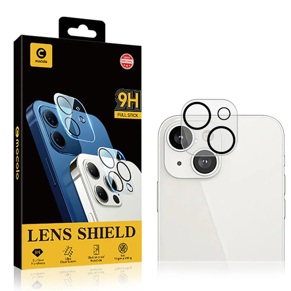 MOCOLO Camera Lens Protector for iPhone 15 / 15 Plus Silk Printing HD Tempered Glass Lens Film with Night Circle - 5