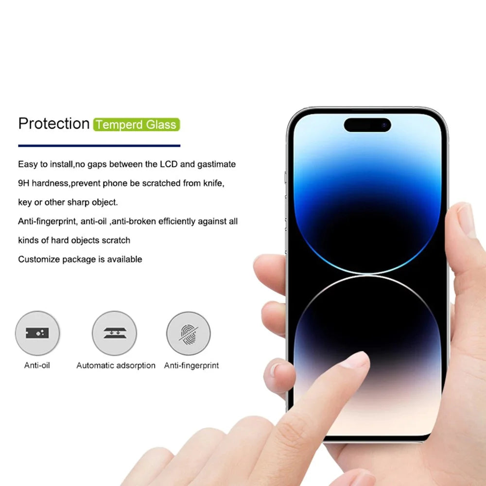 MOCOLO For iPhone 15 Pro Max Black Edge Full Glue Complete Cover Film 3D Curved Tempered Glass Screen Protector - 2