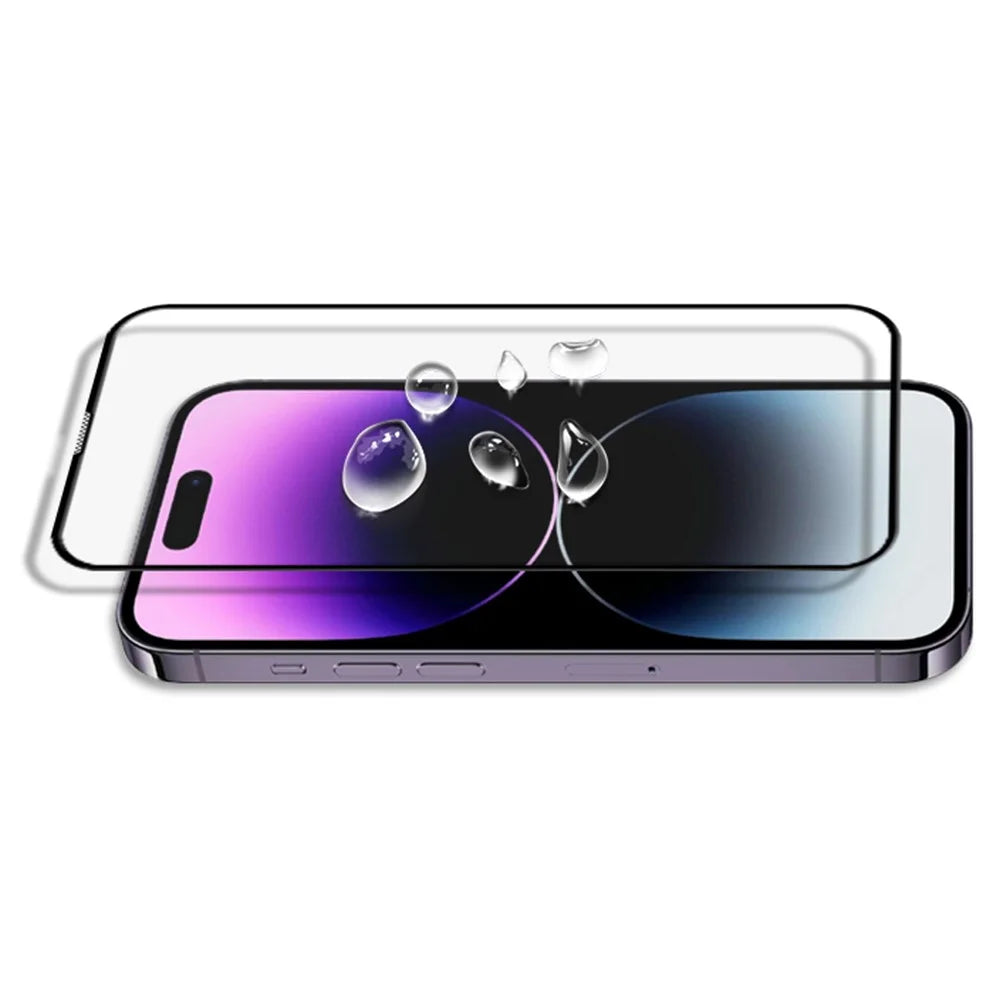 MOCOLO For iPhone 15 Pro Max Black Edge Full Glue Complete Cover Film 3D Curved Tempered Glass Screen Protector - 4