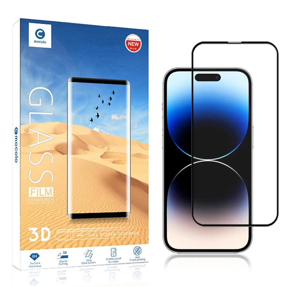 MOCOLO For iPhone 15 Pro Black Edge Full Glue Film Shatter-proof 3D Curved Tempered Glass Screen Protector - 5