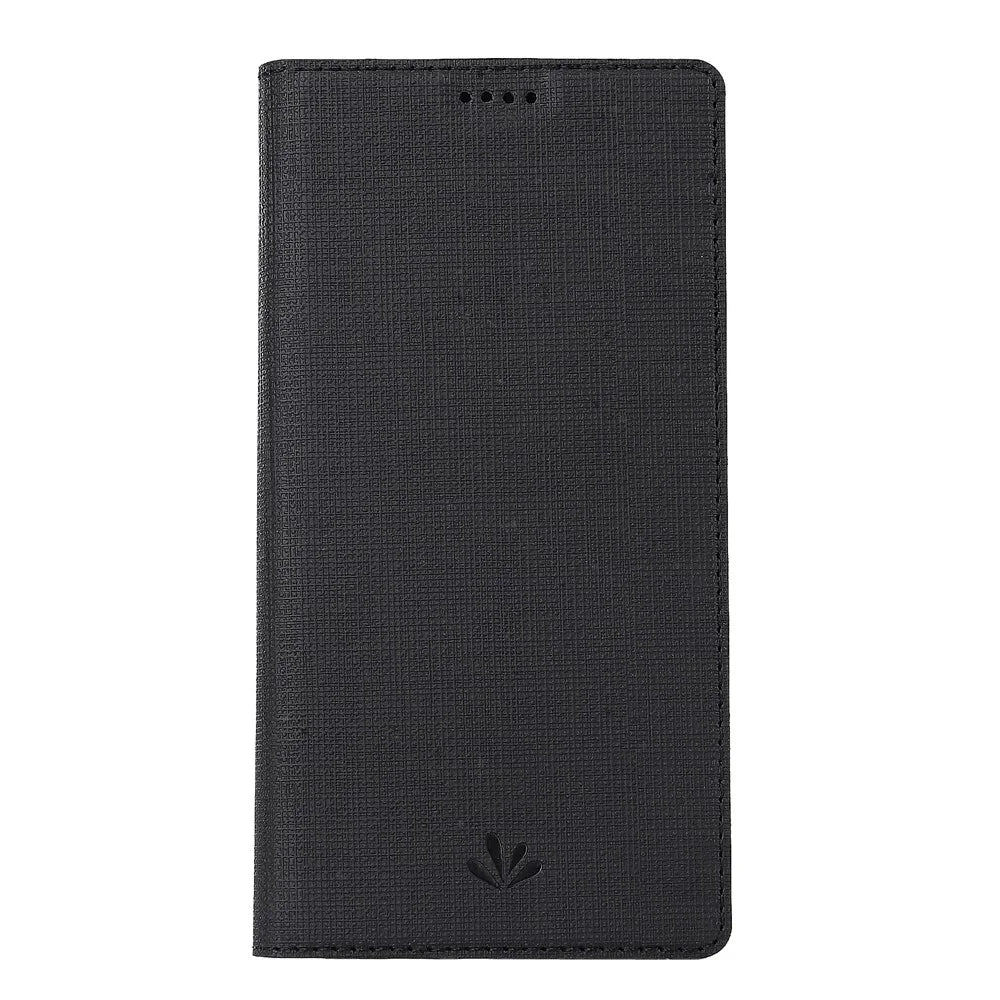 VILI DMX Cross Texture Card Holder Leather Stand Cover for OnePlus 7 Pro - Black - 2