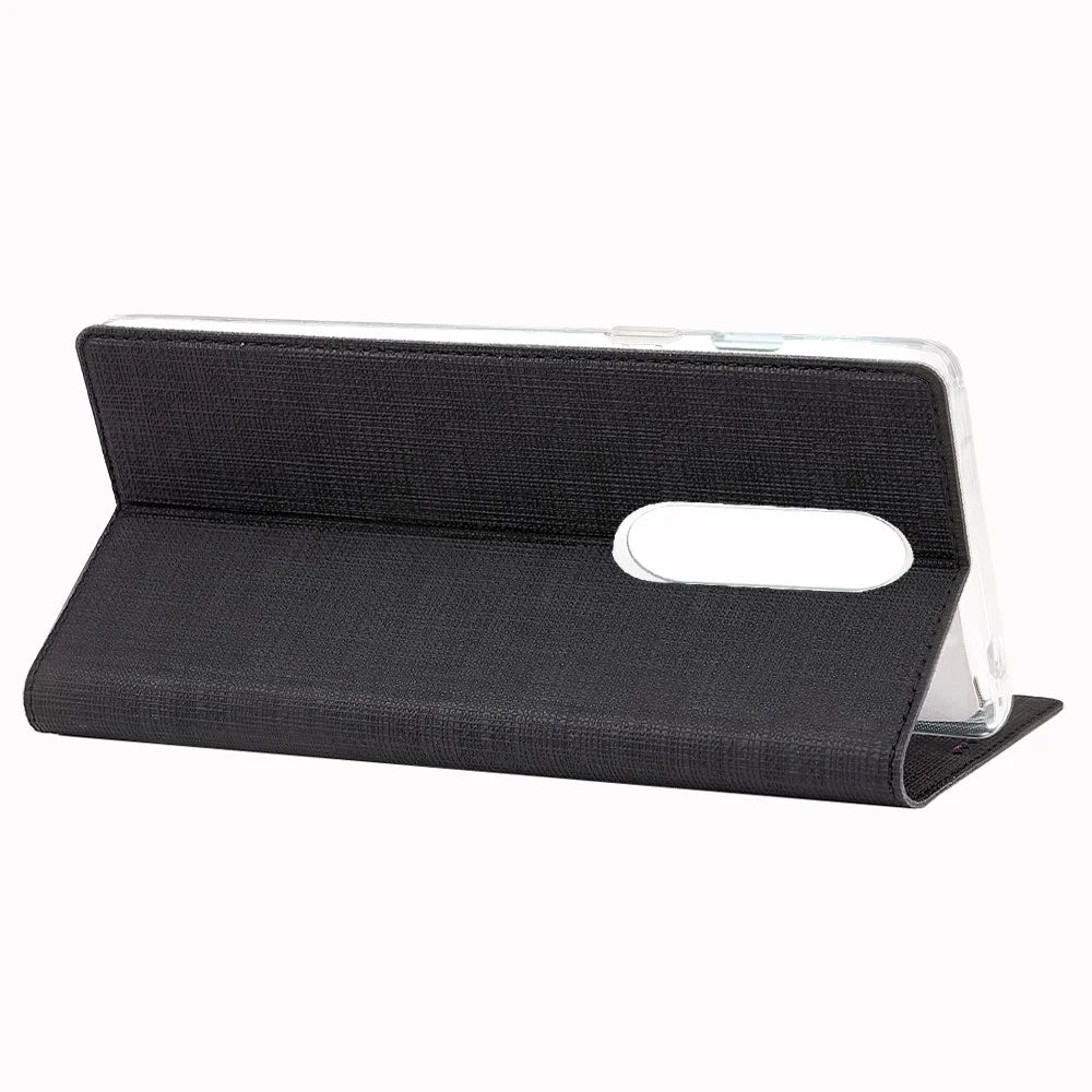 VILI DMX Cross Texture Leather Stand Case for OnePlus 8 - Black - 7