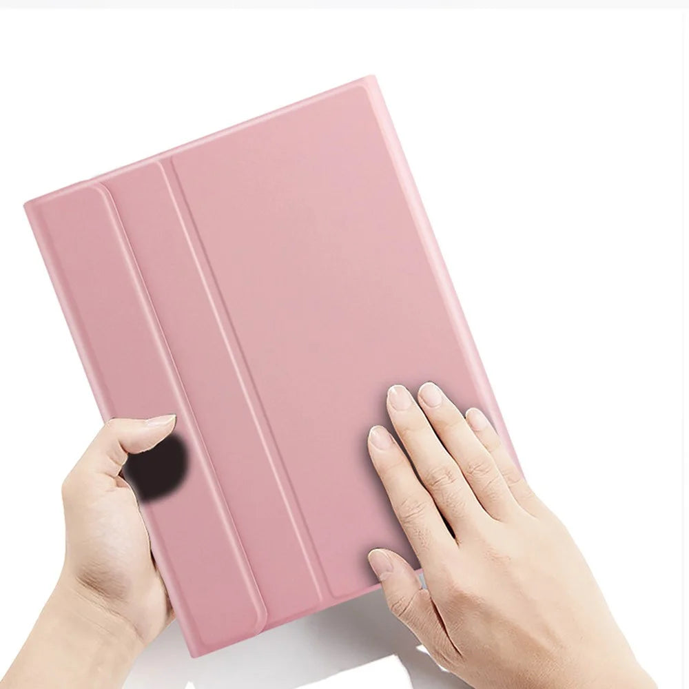 For iPad Pro 10.5-inch (2017) / Air 10.5 inch (2019) Wireless Bluetooth-compatible Keyboard + Candy Color Leather Case - Pink - 7