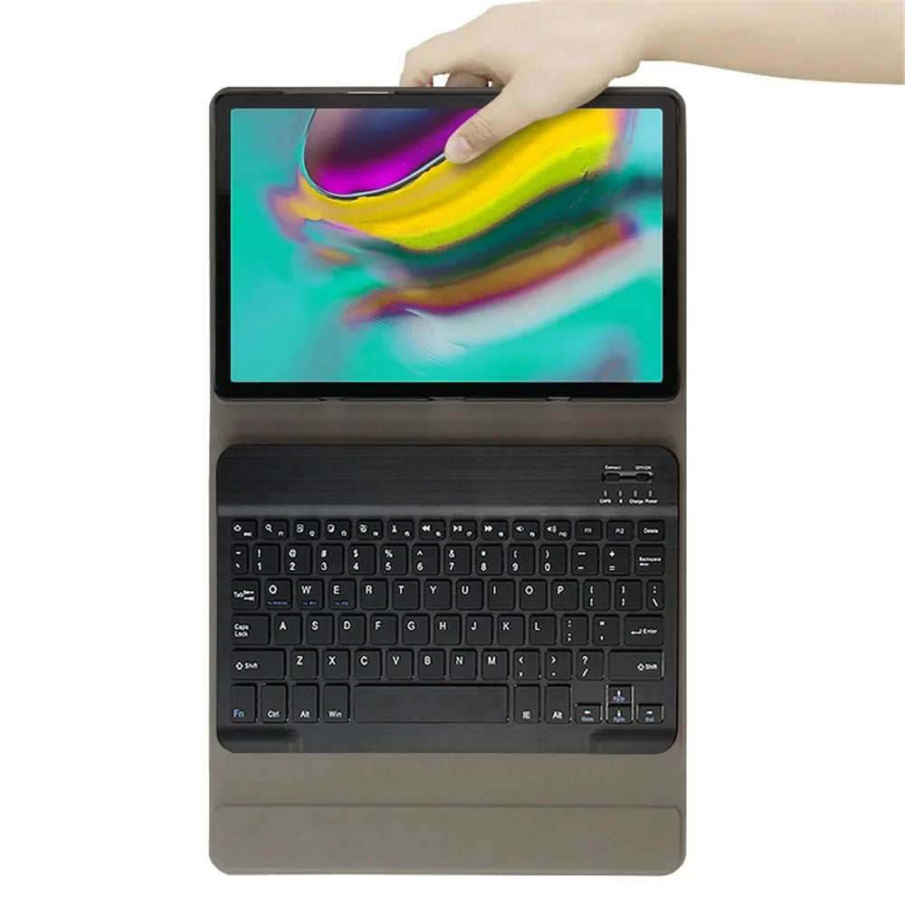 For Samsung Galaxy Tab S5e SM-T720 / T725 Leather Stand Tablet Case with Detachable Magnetic Wireless Keyboard (Without Touchpad) - Blue - 5
