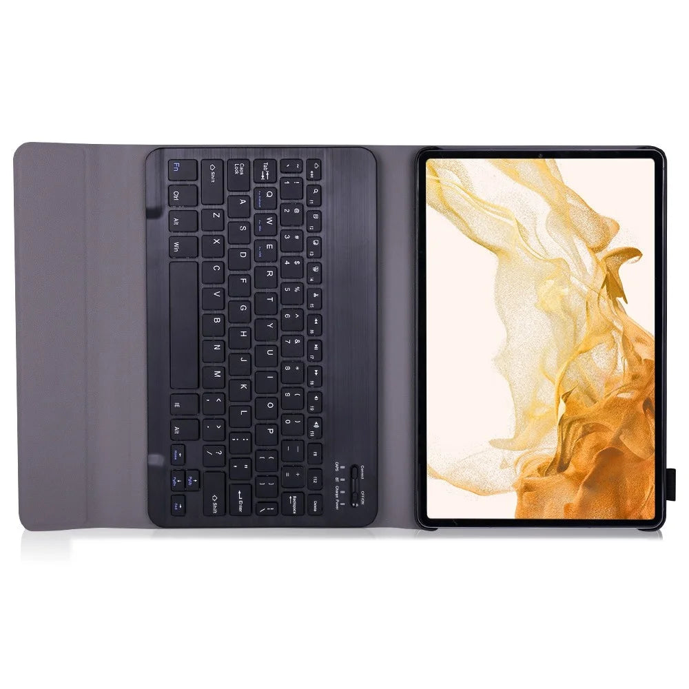 A700 for Samsung Galaxy Tab S8 (2021) SM-X700 / X706 Ultra Thin Tablet Stand Leather Protective Case + Bluetooth-compatible Keyboard - Black - 4