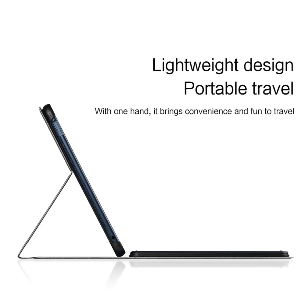 For Huawei MateBook E (2022) Business Keyboard Case PU Leather Stand Tablet Case Bluetooth-compatible Wireless Keyboard with Touchpad - Grey - 7