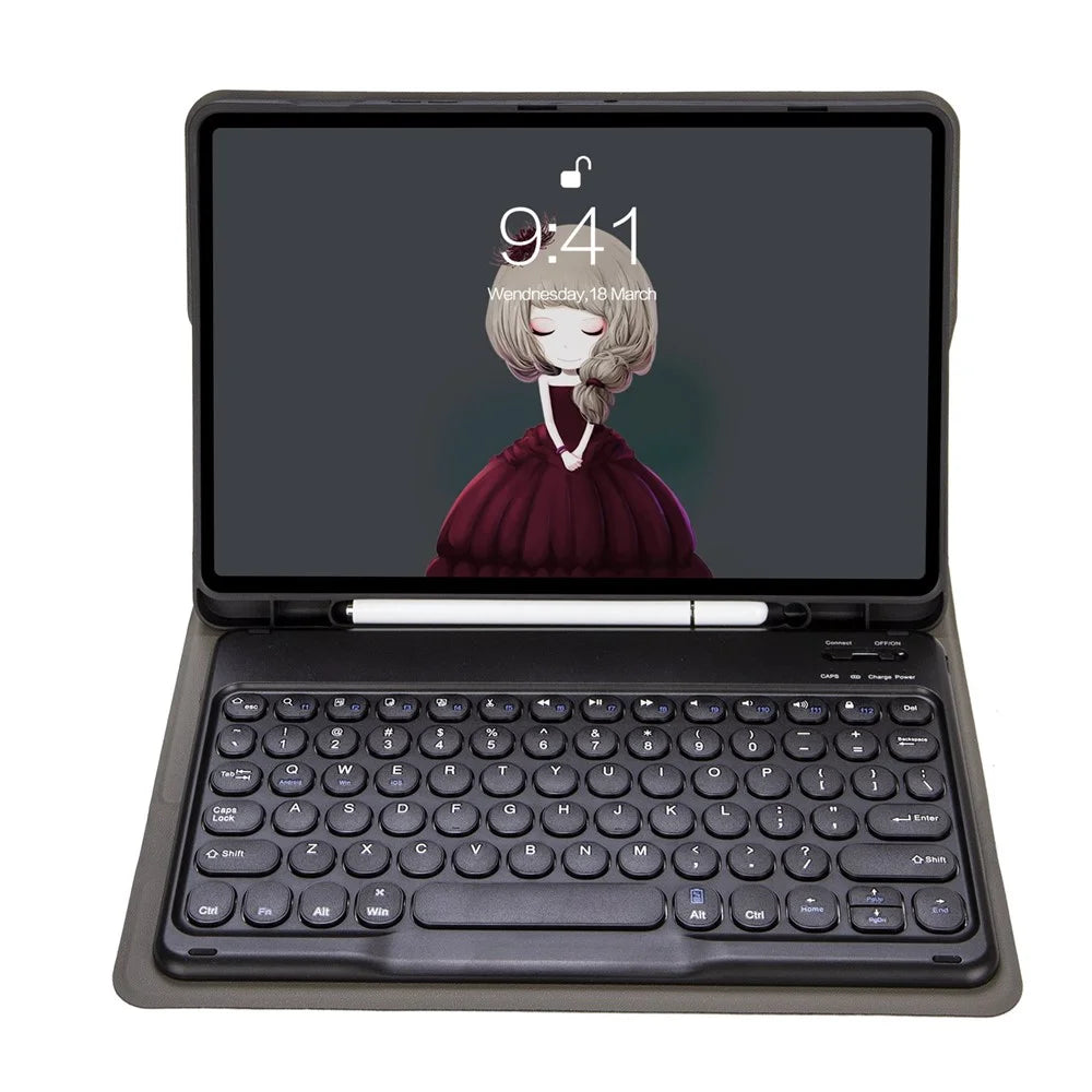 YA700B Bluetooth-compatible Keyboard Leather Case with Pen Slot for Samsung Galaxy Tab S8 11-inch 2021 (X700 / X706) / S7 11-inch (T870 / T875) - Black - 3