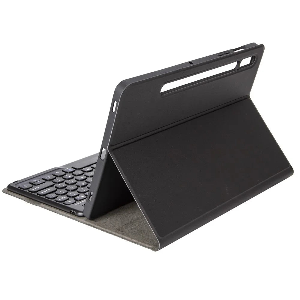 YA700B Bluetooth-compatible Keyboard Leather Case with Pen Slot for Samsung Galaxy Tab S8 11-inch 2021 (X700 / X706) / S7 11-inch (T870 / T875) - Black - 5