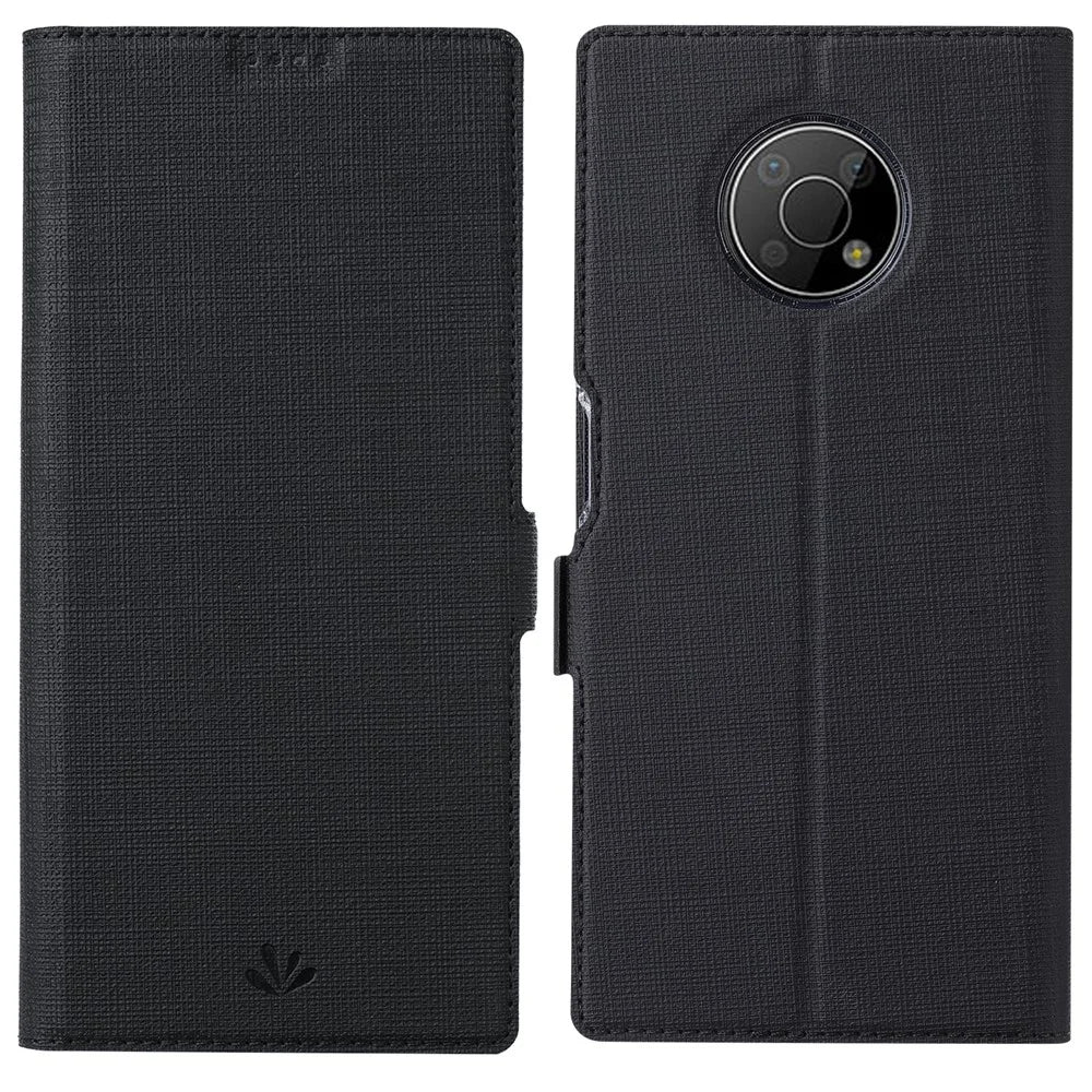 VILI K Series Double Magnetic Clasps Closure Shock Absorbing Stand Wallet Leather Phone Case Shell for Nokia G300 - Black - 1