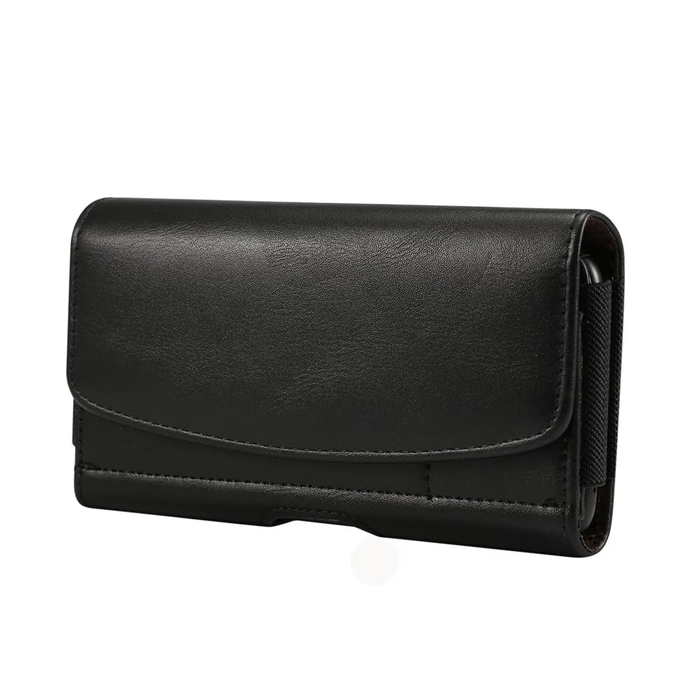 4.8 inch PU Leather Holster Pouch Case for iPhone 8, Size: 14.3 x 7.5 x 1.8cm - Black - 2