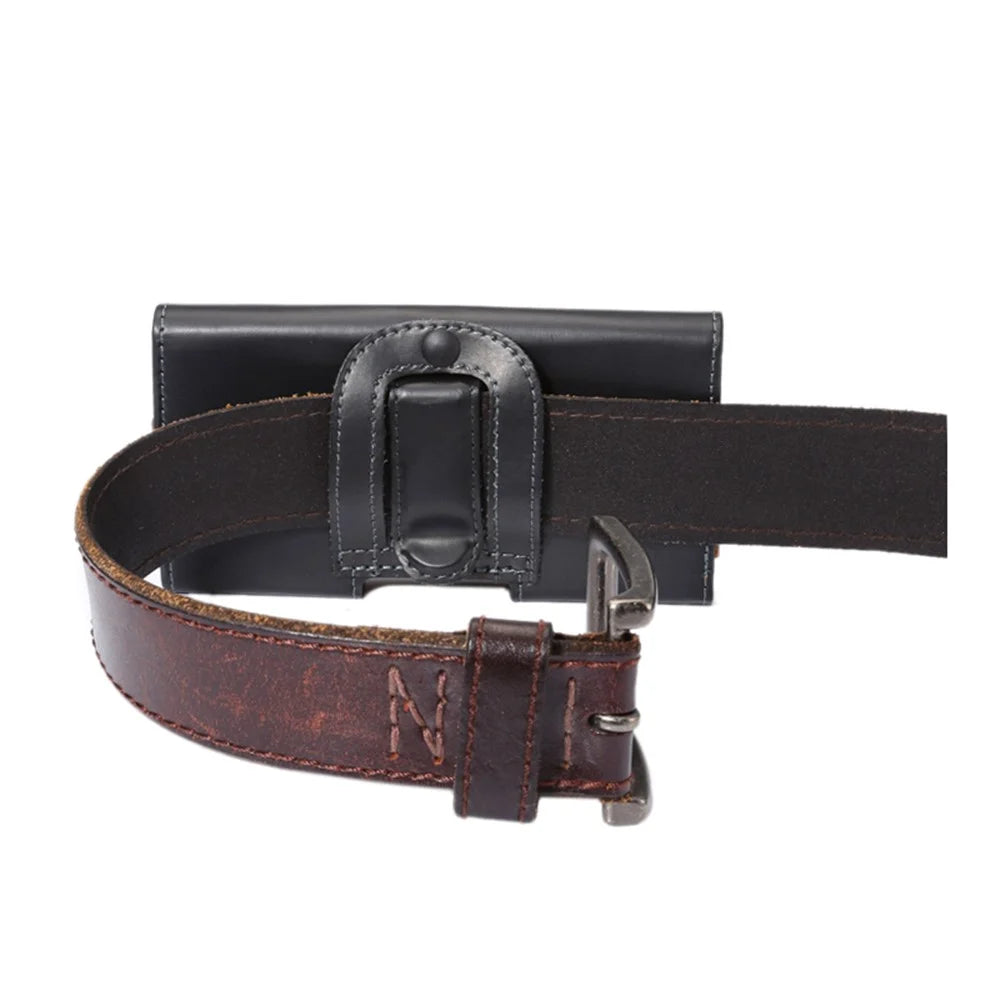 6.3 inch Horizontal Universal PU Leather Phone Case Pouch Bag with Belt Clip for Men, Size: 17 x 8.2 x 1.8cm - Black - 2