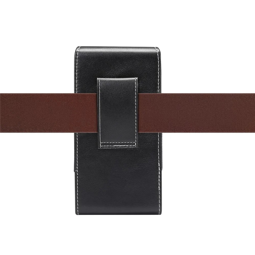 6.4-6.9 inch Universal Wear-resistant Leather Belt Clip Phone Pouch Case for iPhone Samsung Huawei Etc. - 6