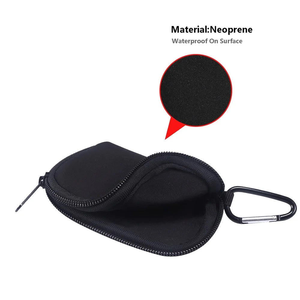 Portable Nylon Cover Case Earphone Protector Bag with Carabiner for Apple AirPods Pro - Black - 3