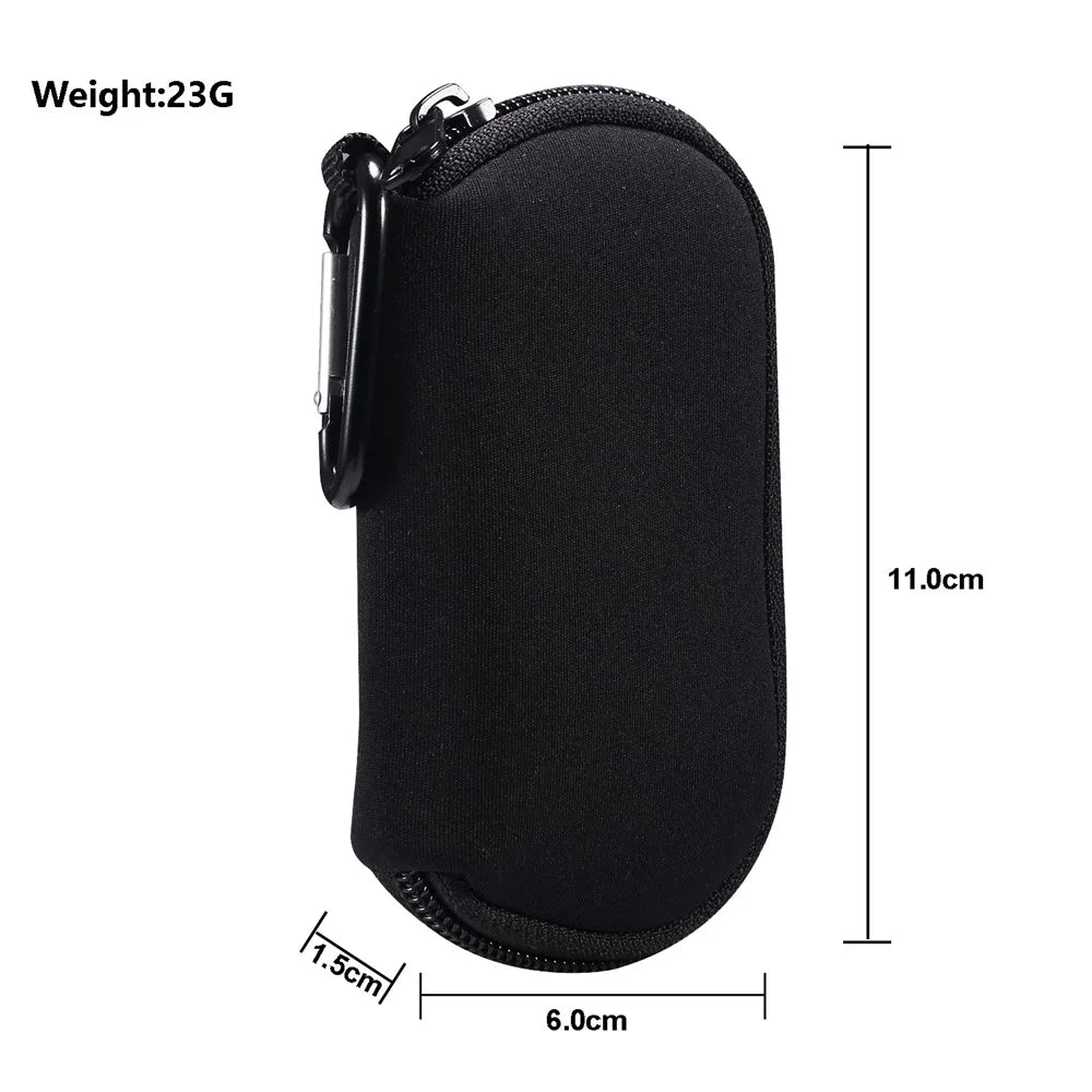 Portable Nylon Cover Case Earphone Protector Bag with Carabiner for Apple AirPods Pro - Black - 4