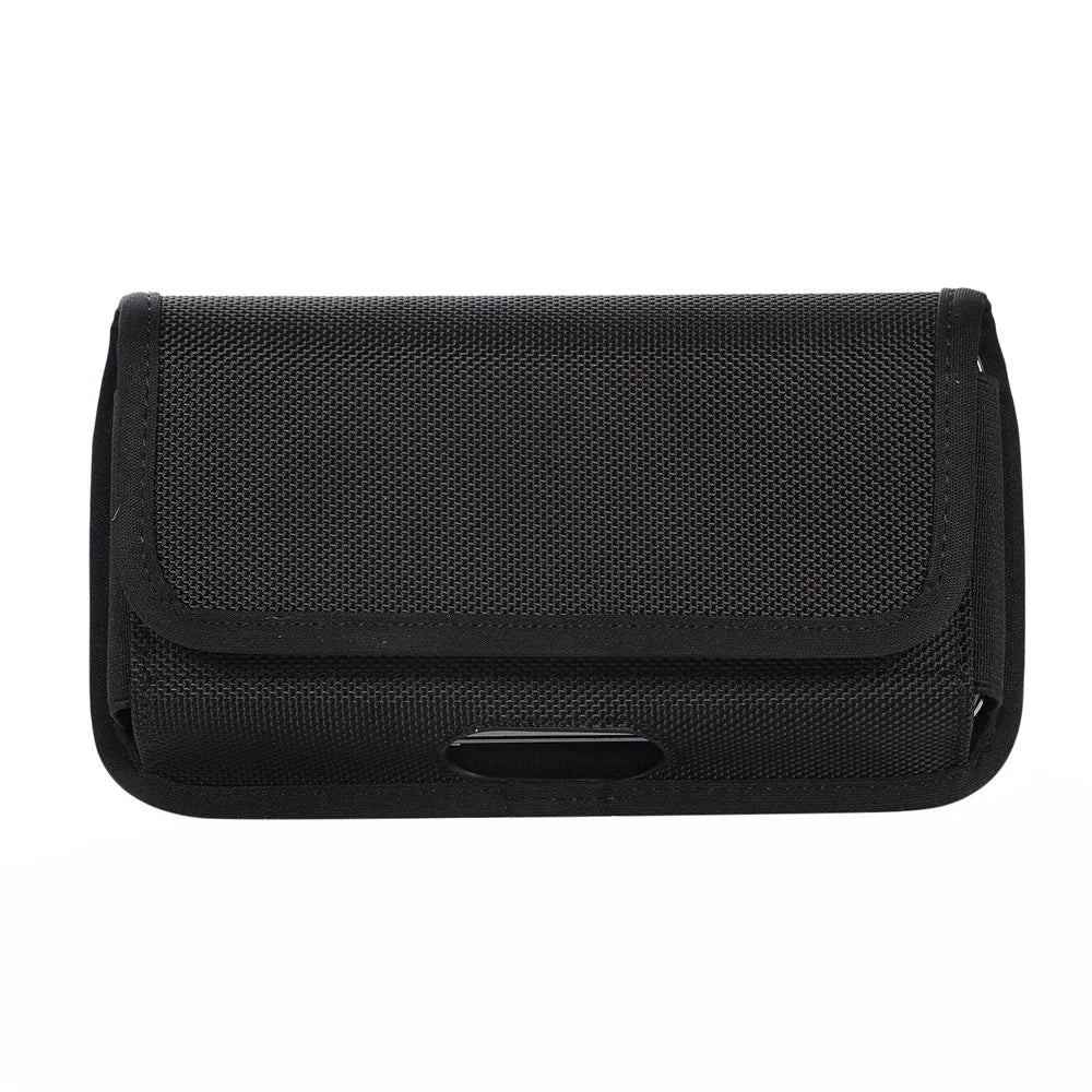 Nylon Card Bag (16.5*9*2cm) Holster Pouch Nylon Belt Case Horizontal Waist Wallet Pouch - Black - 3