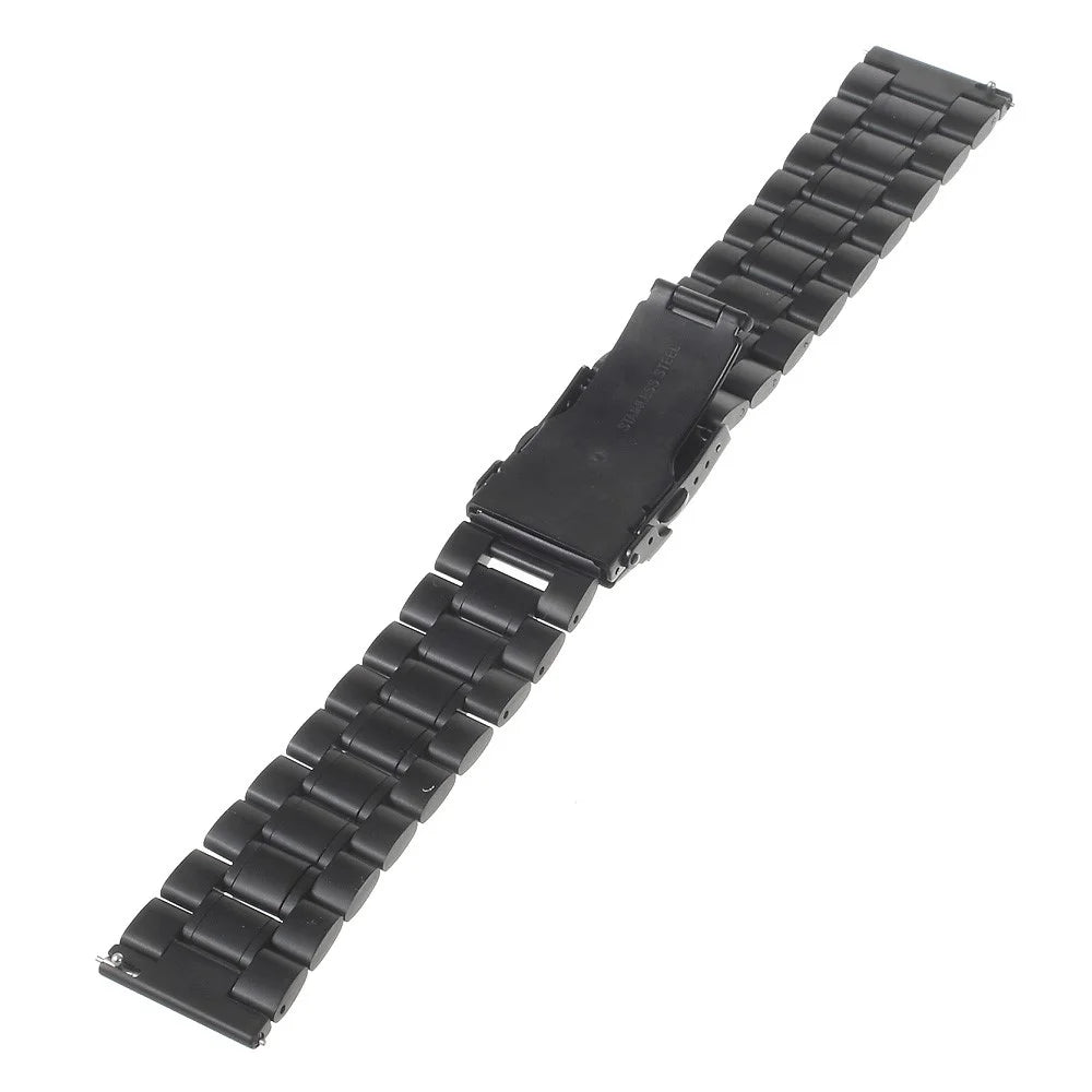 22mm Stainless Steel Watchband with Spring Bars for Moto 360 2nd 46mm/Samsung R380 - Black - 2
