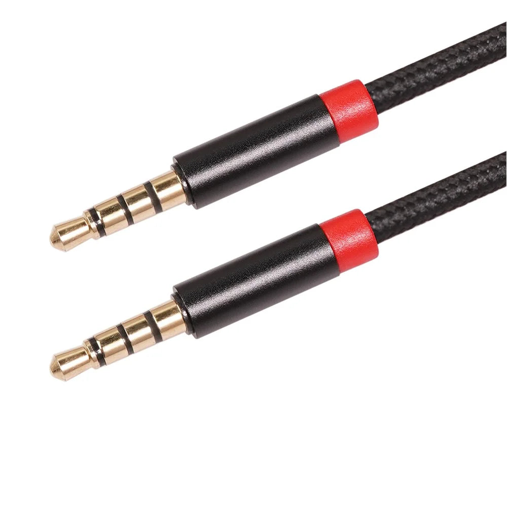 2M 3.5 mm Male to Male 4-Conductor Auxiliary Stereo Aux Cable - 5