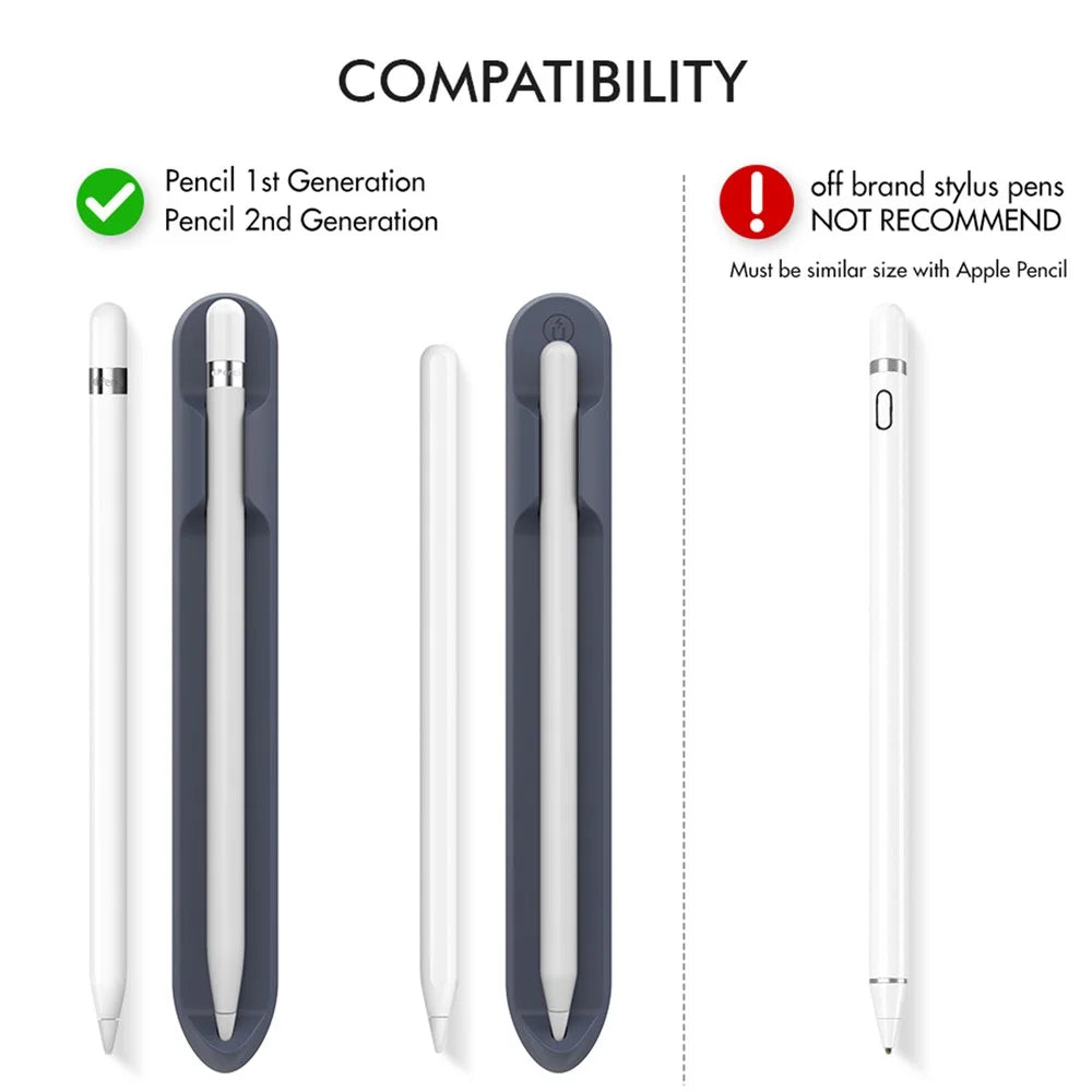 Love Mei Magnetic Liquid Silicone Pencil Case Holder Sticker Apple Pencil Pocket Sleeve for Apple Pencil 1st / 2nd - Black - 3