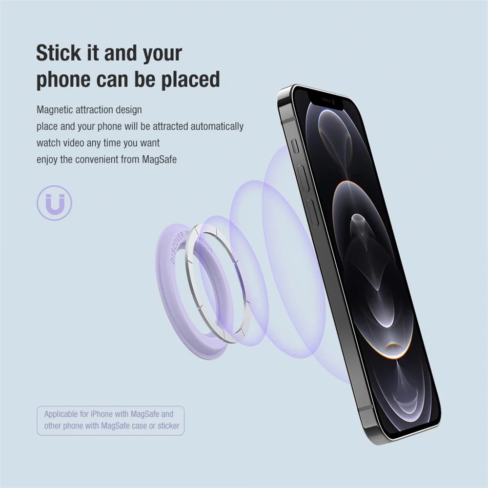 NILLKIN 2Pcs Slim and Compact Strong Magnet Absorption SnapHold Magnetic Sticker for Smartphones - Black - 3