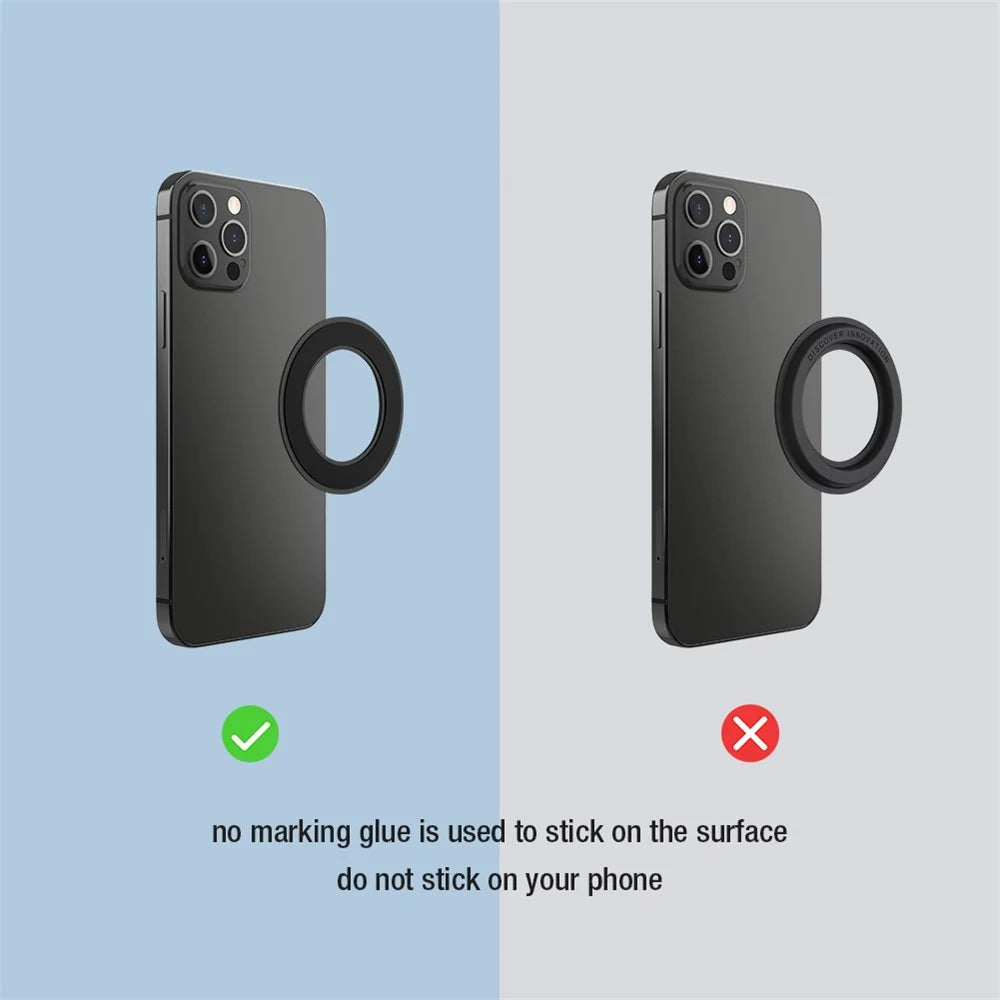 NILLKIN 2Pcs Slim and Compact Strong Magnet Absorption SnapHold Magnetic Sticker for Smartphones - Black - 4