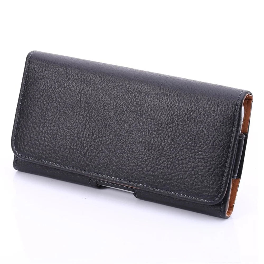 Lychee Texture Hidden Magnetic Flip Waistband Holster for iPhone 8 Plus / 7 Plus / Galaxy Note 8 - Black - 1