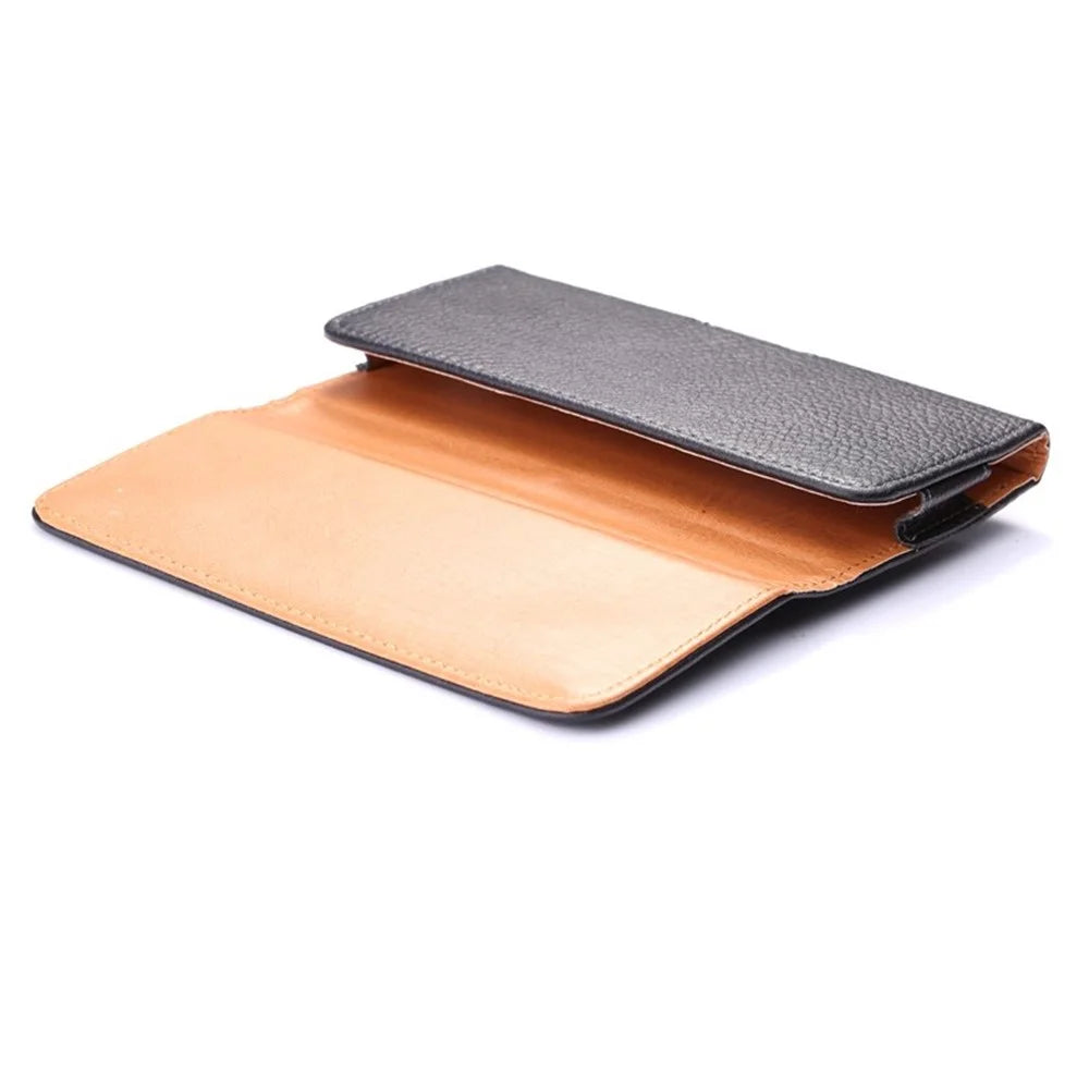 Lychee Texture Hidden Magnetic Flip Waistband Holster for iPhone 8 Plus / 7 Plus / Galaxy Note 8 - Black - 4