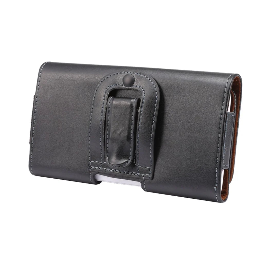 Genuine Leather Case Holster Pouch for iPhone SE (2020) / SE (2022) / 8 / 7 6s / 6 4.7 Inch with Belt Clip - Black - 2