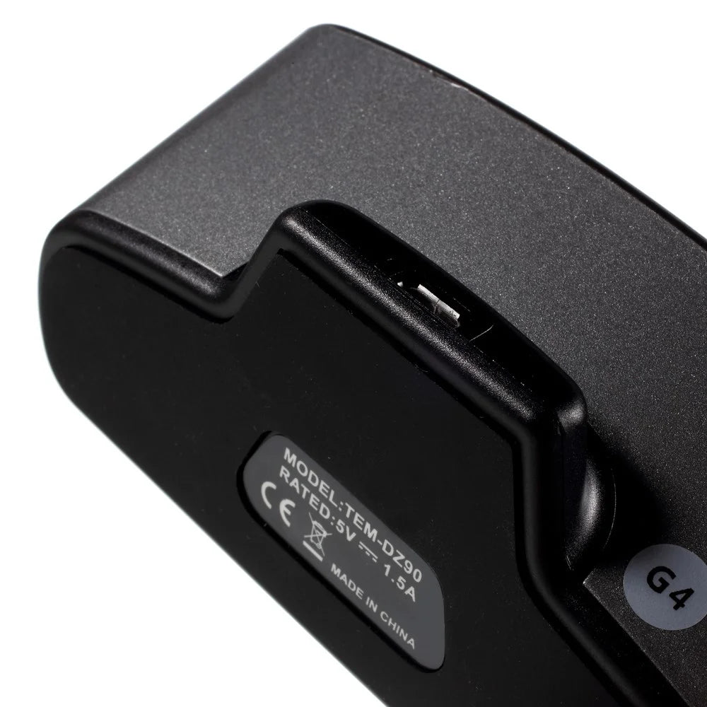 USB Charger Dock Cradle w/ Spare Battery Slot for LG G4 - Black - 4