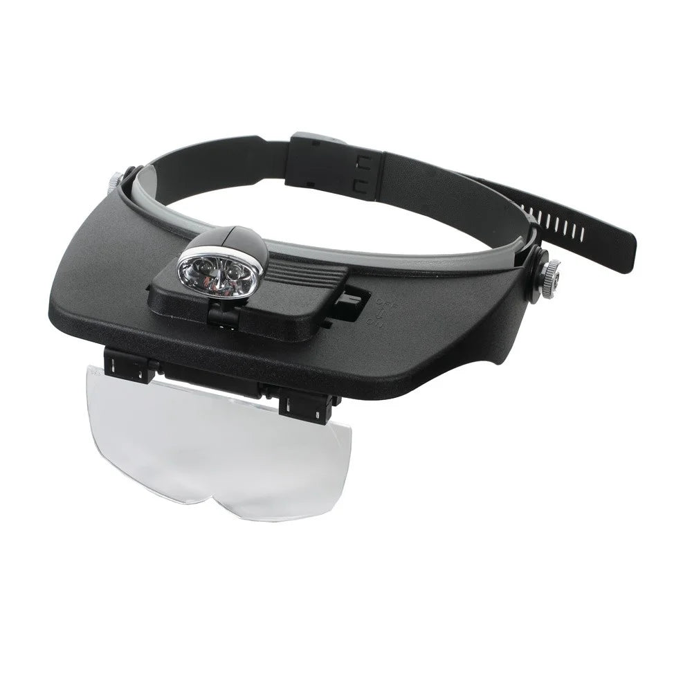 2-LED Headband Magnifier Magnifying Glass Loupe for Reading Jewelry Appraisal Etc (MG81001-A) - 1