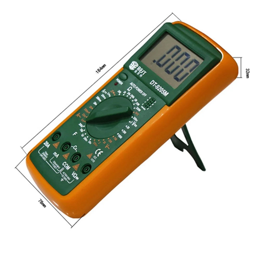 BEST BST-9205M LCD Digital Multimeter Handheld AC/DC Tester Device - Green + Orange - 2