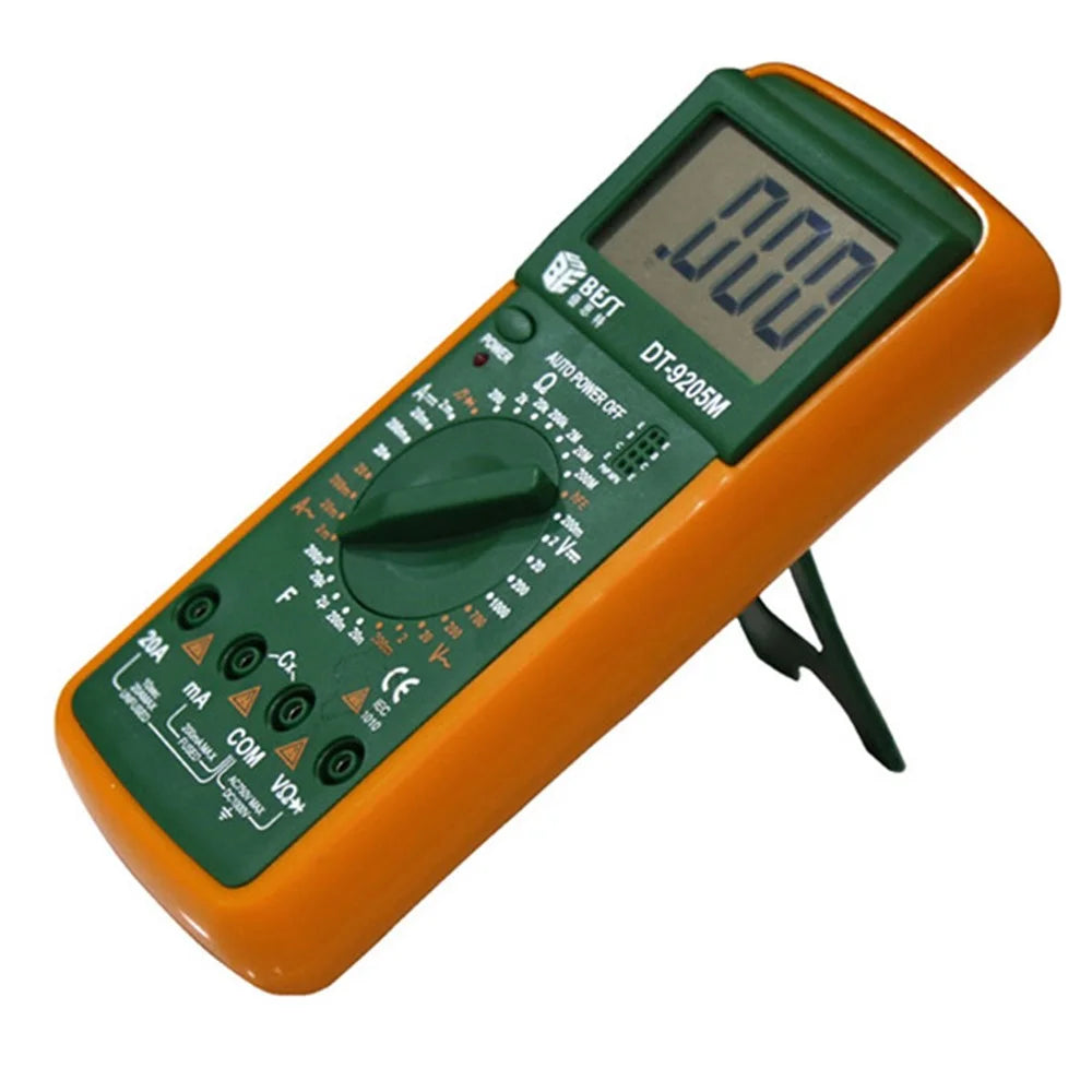 BEST BST-9205M LCD Digital Multimeter Handheld AC/DC Tester Device - Green + Orange - 5