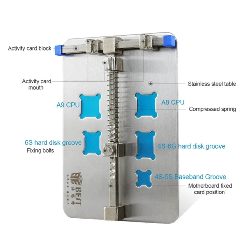 BEST BST-001D Stainless Steel Circuit Board PCB Holder Fixture Work Station for Chip Repair Tools - Silver - 4