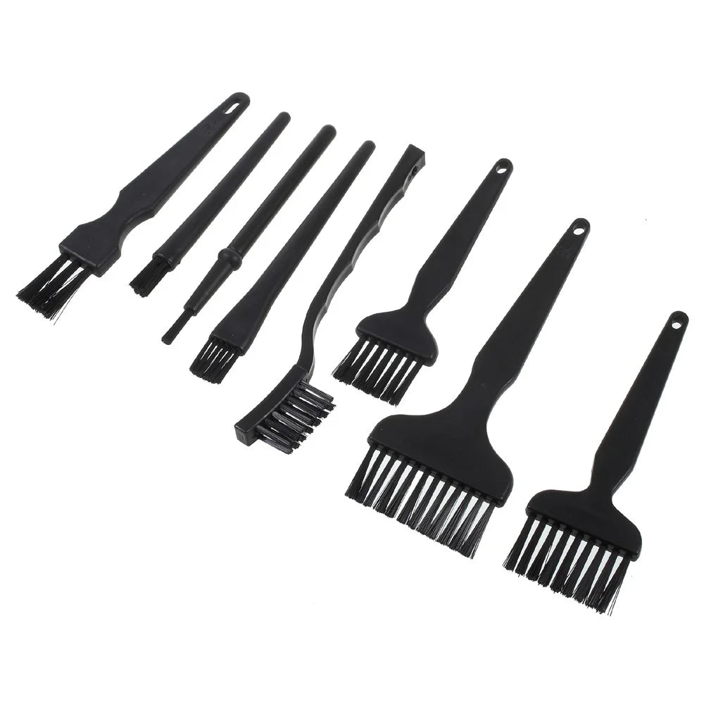8PCS/Set ESD Safe Anti Static Brush Set Detailing Cleaning Tool for Mobile Phone Tablet Repair Work - 1