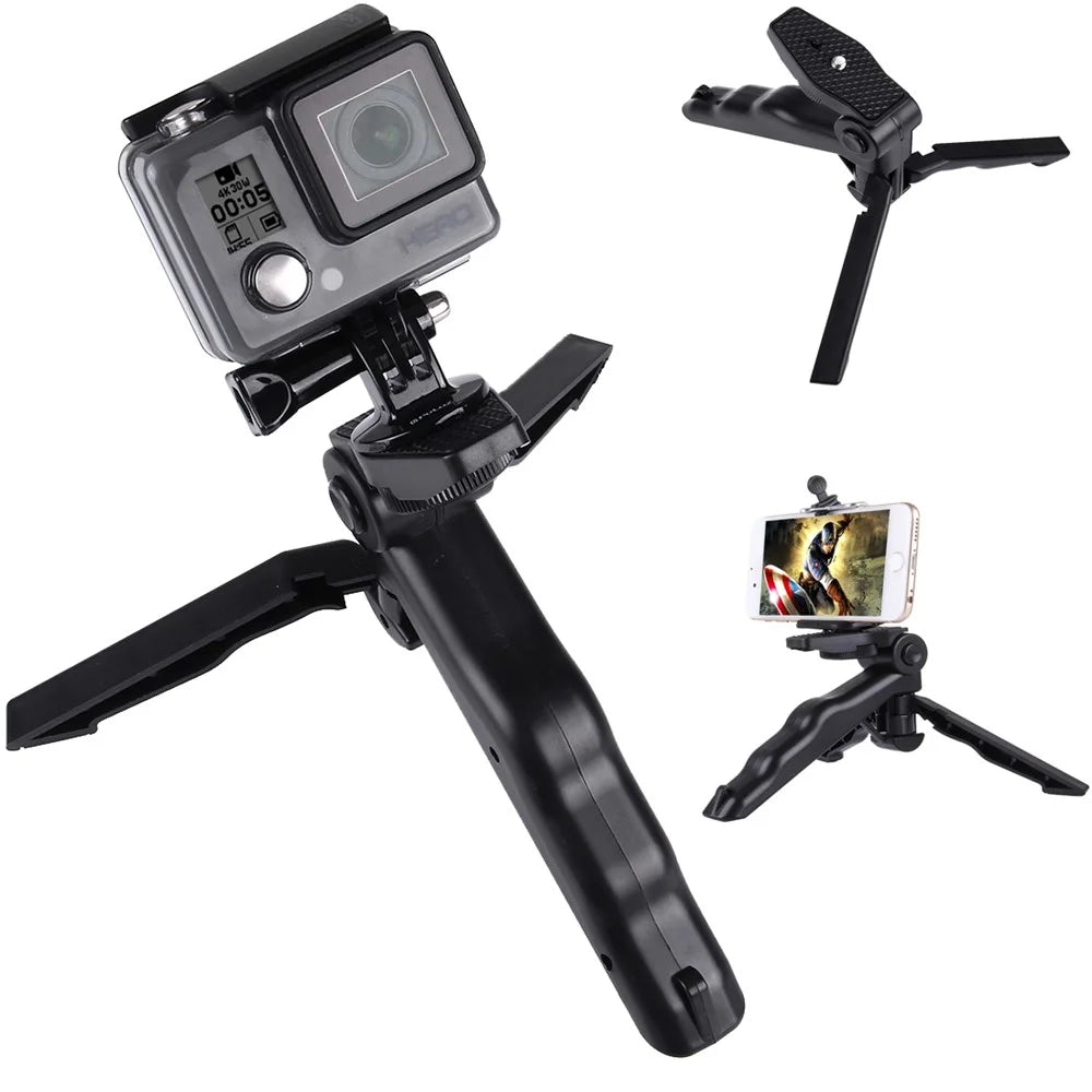 PULUZ PU191 Grip Folding Tripod Mount with Adapter & Screws for GoPro HERO6 /5 /4 /3+ /3 /2 /1, SJ4000, Digital Cameras - 1