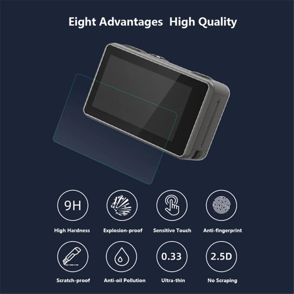 PULUZ Lens + Front and Back LCD Display Tempered Glass Film for DJI Osmo Action - 5