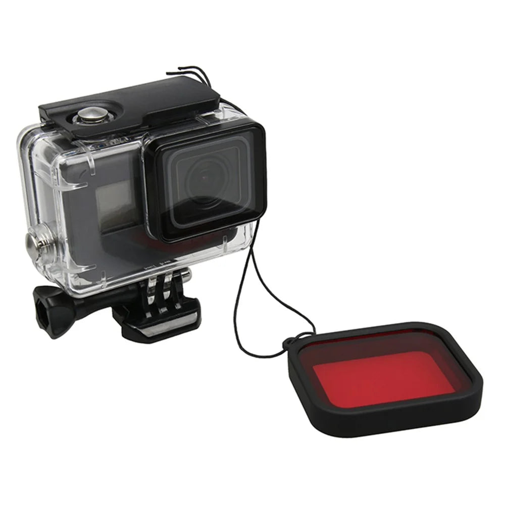 LINGLE AT651 58mm Red Filter Lens for GoPro Hero 5 Black Waterproof Housing - 1