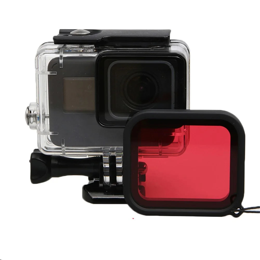 LINGLE AT651 58mm Red Filter Lens for GoPro Hero 5 Black Waterproof Housing - 4
