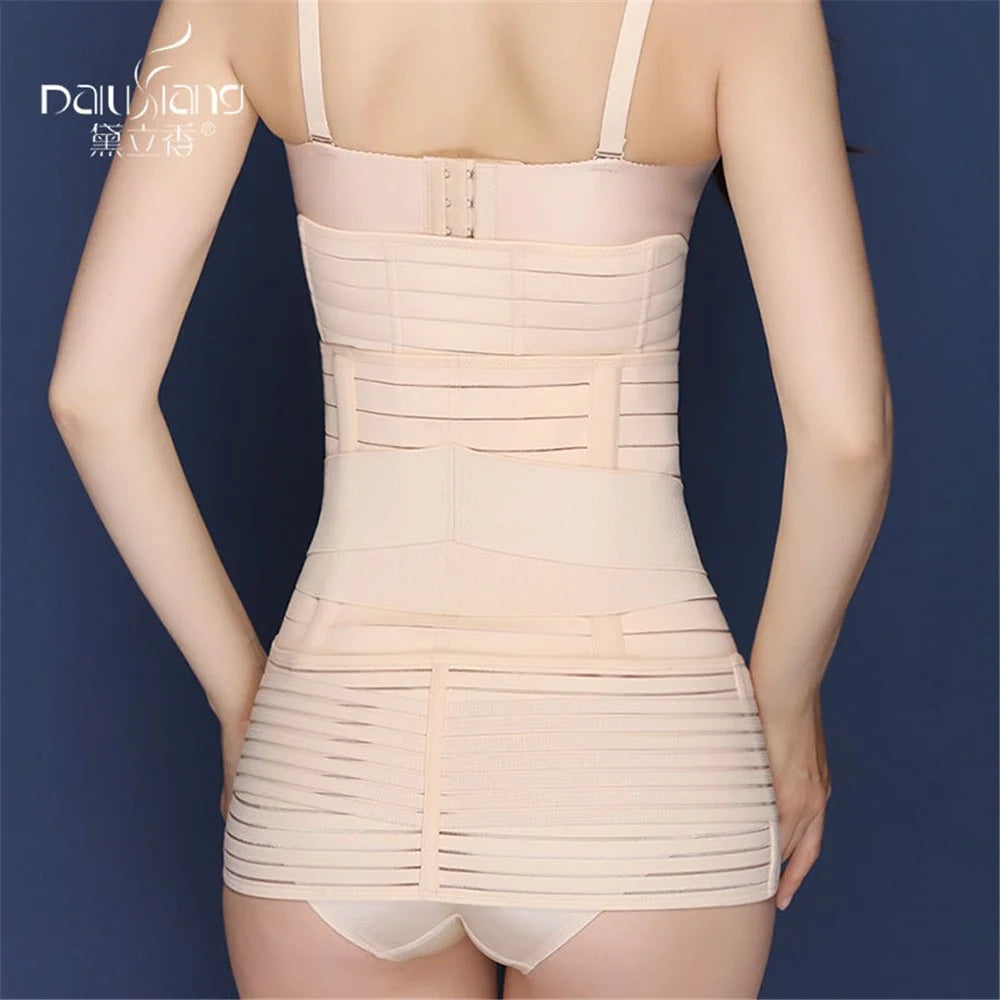 Premium 3-in-1 Set Belly/Waist/Pelvis Belt Postpartum Slimming Corset - Size: M - 2